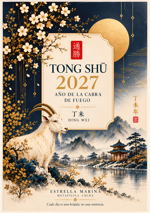 Portada del Tong Shū 2027, año de la Cabra de Fuego, de Estrella Marina